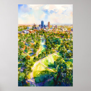 Adelaide Aquarellposter Wandkunst Adelaide Wand Poster