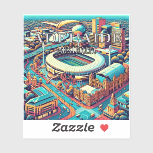 Adelaide Australia 3 Inch Vinyl Sticker (Blatt)