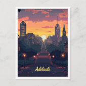 Adelaide Australia Art Vintage Travel Illustration Postkarte (Vorderseite)