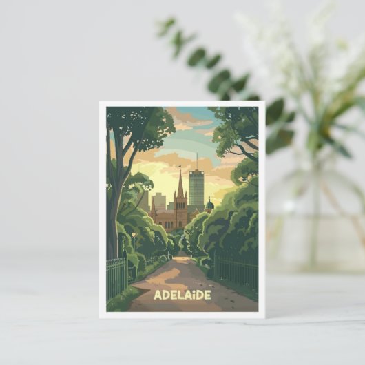 Adelaide Australia Art Vintage Travel Postkarte (Stehend Vorderseite)