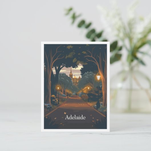 Adelaide Australia Art Vintage Travel Postkarte (Stehend Vorderseite)