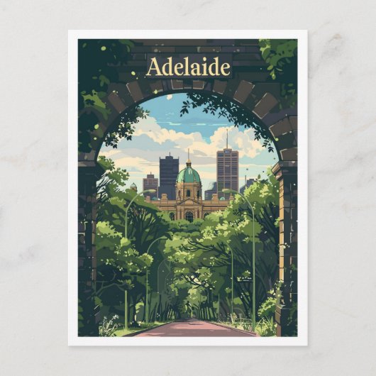 Adelaide Australia Art Vintage Travel Postkarte (Vorderseite)