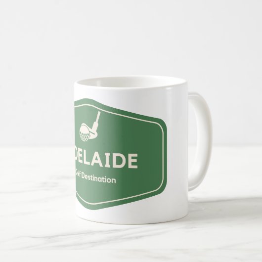 Adelaide Australia - Golf Course Destination Logo Kaffeetasse (VorderseiteRechts)