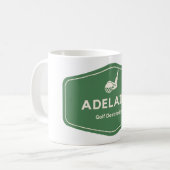 Adelaide Australia - Golf Course Destination Logo Kaffeetasse (Vorderseite Links)