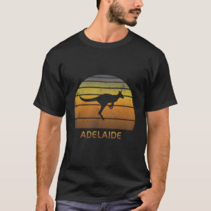 Adelaide Australia Kangaroo Sunset Retro Distresse T-Shirt