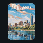 Adelaide Australia Reisen Art Vintag Magnet<br><div class="desc">Adelaide Retro Vektor-Reise-Design. Adelaide ist das Tor zu weltberühmten Orten wie der Kangaroo Insel und den besten Weinregionen Australiens,  darunter das Barossatal,  das McLaren Vale und das Clare Valley.</div>