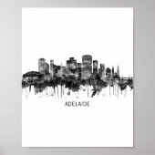 Adelaide Australia Skyline BW Poster (Vorne)