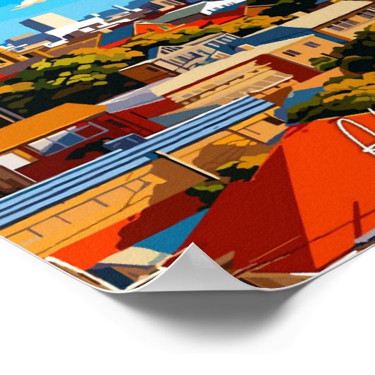 Adelaide Australia Vintage Illustration Poster (Ecke)