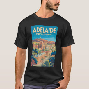 Adelaide Australien Illustration Reise Kunst Vinta T-Shirt