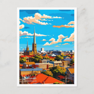 Adelaide Australien Kunstwerk Reise Illustration Postkarte