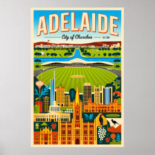 Adelaide Australien Retro-Reiseposter-Kunst Poster