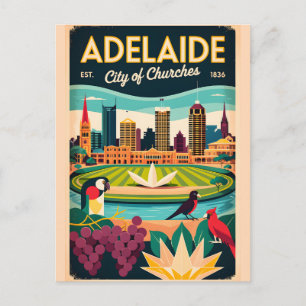 Adelaide Australien Retro-Reiseposter-Kunst Postkarte