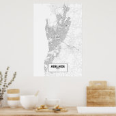 Adelaide, Australien (schwarz auf weiß) Poster (Küche)