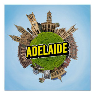 Adelaide Australien winziger kleiner Planet Wahrze Poster