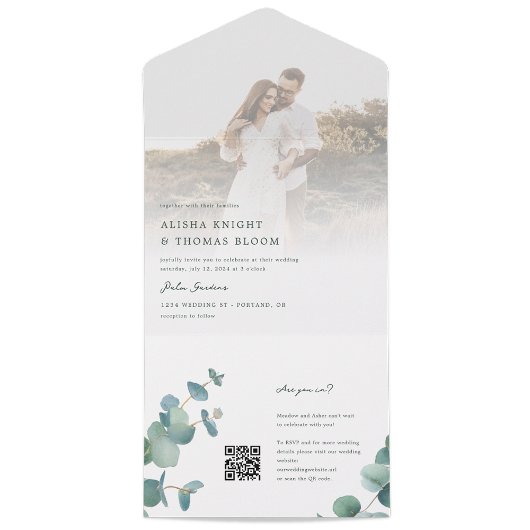 Adelaide Einladung zur Hochzeit mit QR Code UAWG