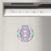 ADELAIDE ~ Gelb Grüne und Rosa Perlmutter Design Magnet (In Situ (Geschirrspüler))