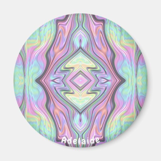 ADELAIDE ~ Gelbgrün und rosa Peeldesign Magnet (Vorne)