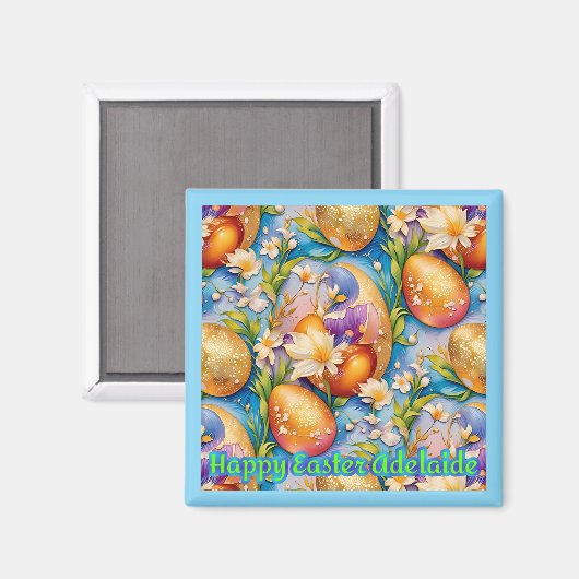ADELAIDE ~ Happy Easter ~ Golden Eggs ~  Magnet (Vorderseite/Rückseite)