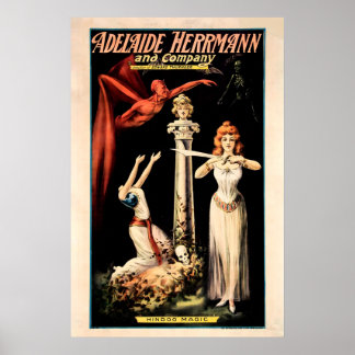 Adelaide Herrmann 1900 Hindoo-Magie-Show PLAKAT