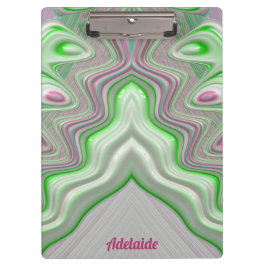 ADELAIDE ~ PASTEL 3D! Rosa, Grün und Weiß Klemmbrett