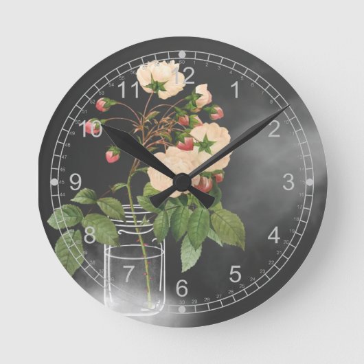 Adelaide-Rose Runde Wanduhr (Vorderseite)