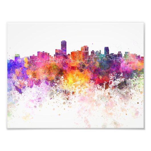 Adelaide skyline im Watercolor background Fotodruck (Vorne)