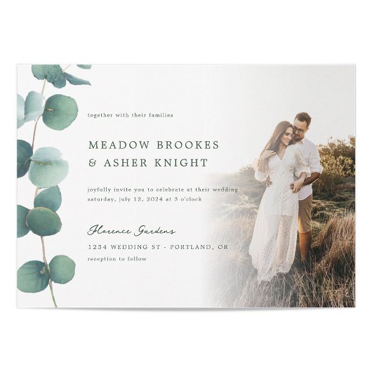 Adelaide Watercolor Eucalyptus Wedding Einladung