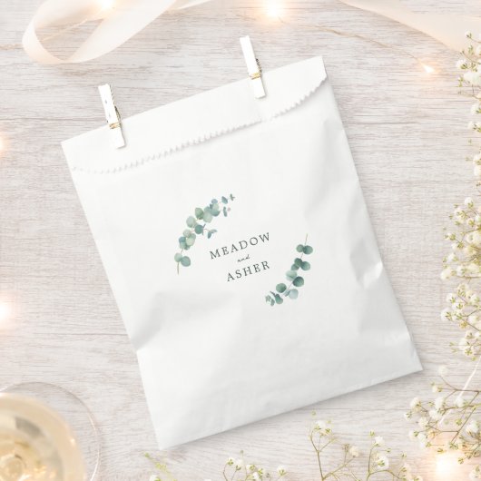 Adelaide Watercolor Eucalyptus Wedding Geschenktütchen (Ausgeschnitten)