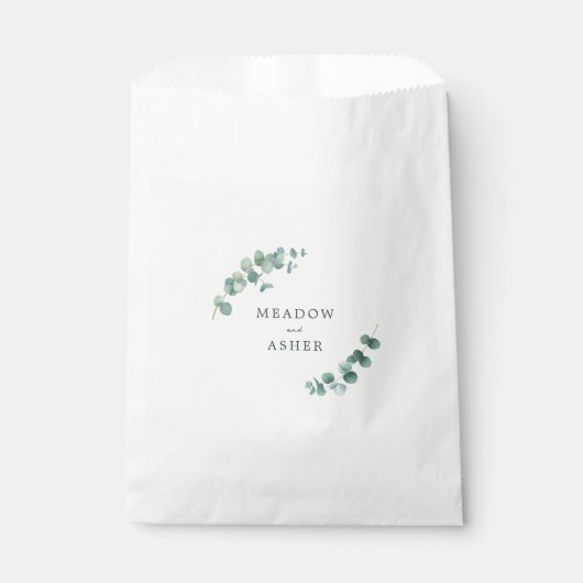 Adelaide Watercolor Eucalyptus Wedding Geschenktütchen (Vorderseite)