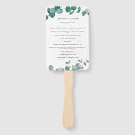 Adelaide Watercolor Eucalyptus Wedding Program Fächer
