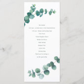 Adelaide Watercolor Eukalyptus Wedding Program Programm (Rückseite)