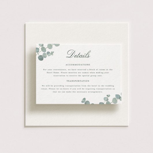Adelaide Wedding Enclosure Card Begleitkarte