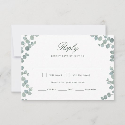 Adelaide Wedding Horizontal RSVP Card Karte (Vorderseite)