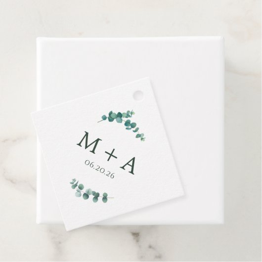 Adelaide Wedding Monogram Geschenkanhänger (Beispiel)