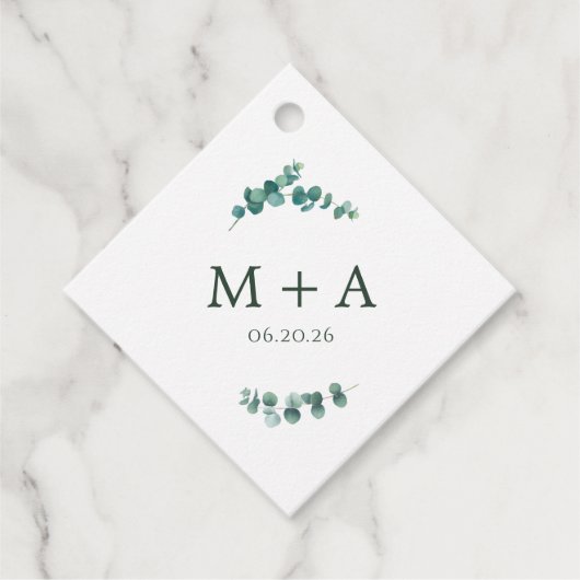 Adelaide Wedding Monogram Geschenkanhänger (Vorderseite)