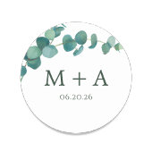 Adelaide Wedding Monogram Runder Aufkleber