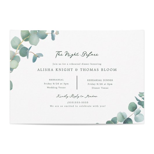 Adelaide Wedding Probe Watercolor Eucalyptus Einladung