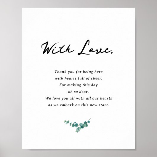 Adelaide Wedding Thank You for Attending Sign Poster (Vorne)