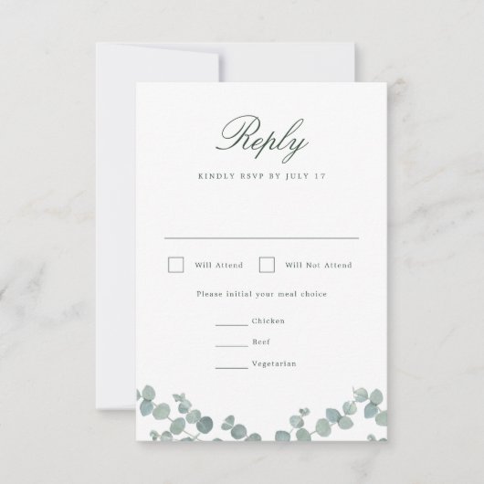 Adelaide Wedding Vertical RSVP Card (Vorderseite)