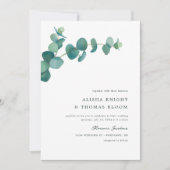 Adelaide Wedding Watercolor Eucalyptus Einladung (Vorderseite)