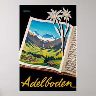 Adelboden, die Schweiz, Skireise Plakat