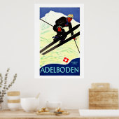 Adelboden, Schweiz, Ski Travel Poster (Küche)