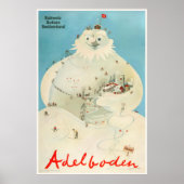 Adelboden, Schweiz, Skifahrplakat Poster (Vorne)
