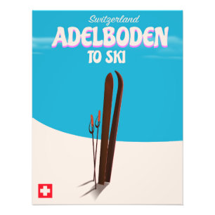 Adelboden Schweiz Skireiseplakat Fotodruck