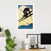 Adelboden Schweiz Vintage-Skiposter Poster (Heimbüro)