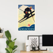 Adelboden Schweizer Schweiz Berner Skigebiet Winte Poster (Heimbüro)