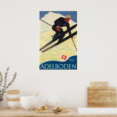Adelboden Schweizer Schweiz Berner Skigebiet Winte Poster (Küche)