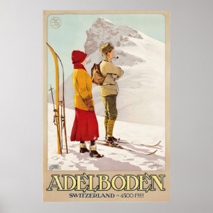 Adelboden Schweizer Schweiz Berner Skigebiet Winte Poster