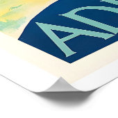 Adelboden Switzerland Vintage Ski Poster (Ecke)