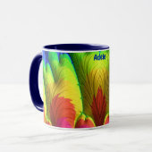 ADELE ~ 3D-Fraktal ~ Rosa, Gelb und Blau Tasse (Vorderseite Links)